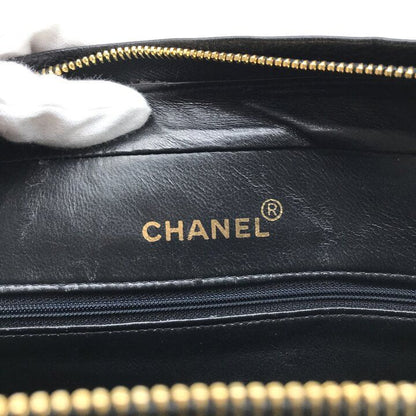 Chanel CC Logo Jumbo CC Quilted Chain Shoulder Bag Caviar Leather Black — view 9