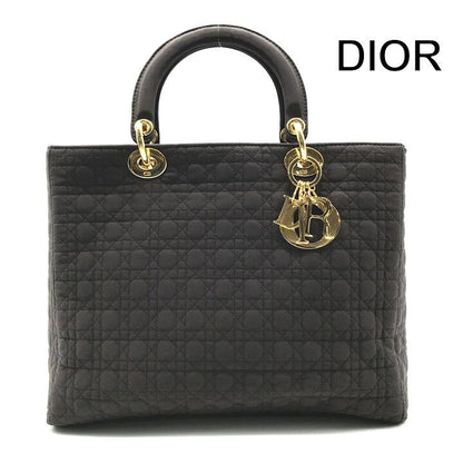 Dior Lady Cannage Nylon Hand Purse Brown