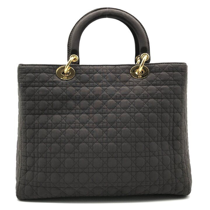 Dior Lady Cannage Nylon Hand Purse Brown — view 3