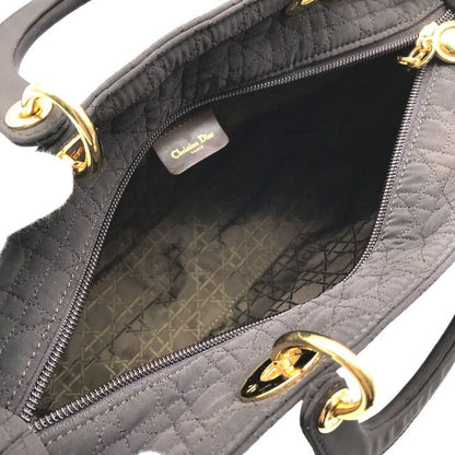 Dior Lady Cannage Nylon Hand Purse Brown — view 9
