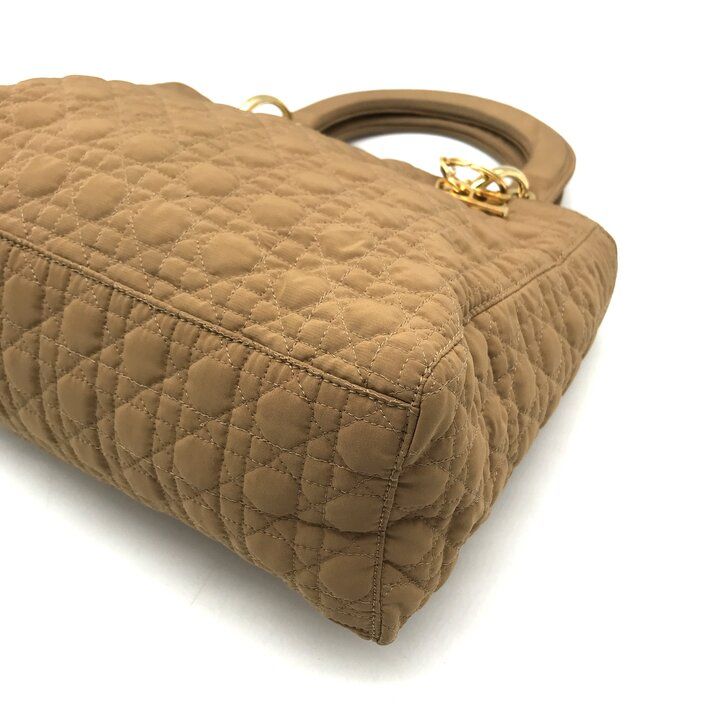 Dior Lady Cannage Nylon Hand Purse Brown — view 6