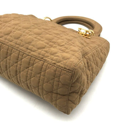 Dior Lady Cannage Nylon Hand Purse Brown — view 6