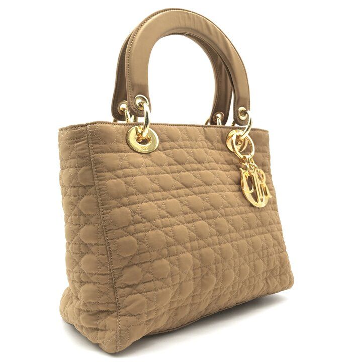 Dior Lady Cannage Nylon Hand Purse Brown — view 2