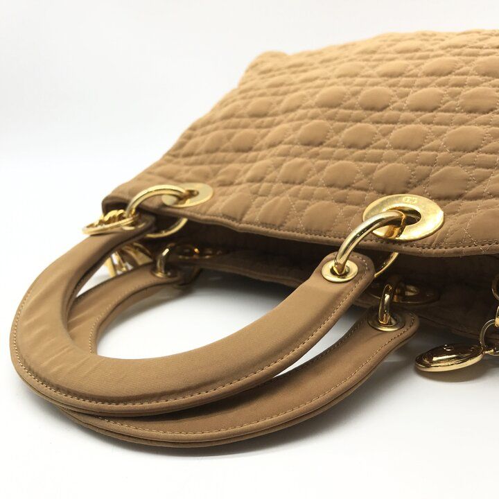 Dior Lady Cannage Nylon Hand Purse Brown — view 7