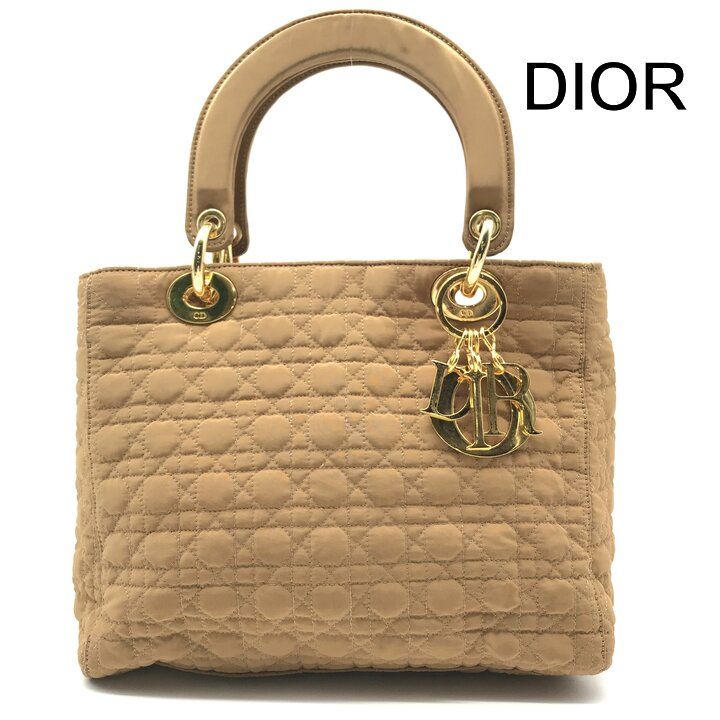 Dior Lady Cannage Nylon Hand Purse Brown