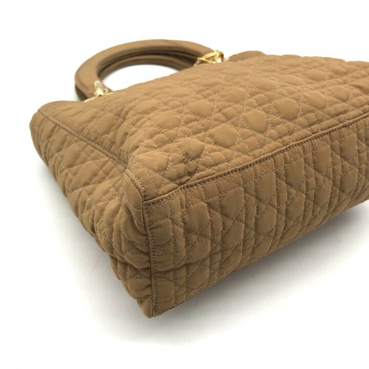 Dior Lady Cannage Nylon Hand Purse Brown — view 5