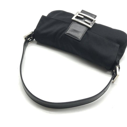 Fendi Cotton Bucket Shoulder Bag Black Purse — view 6