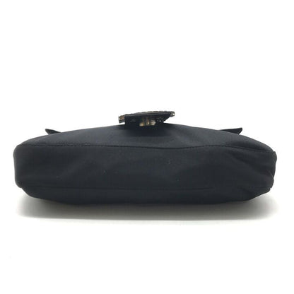 Fendi Cotton Bucket Shoulder Bag Black Purse — view 3