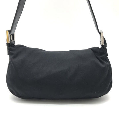 Fendi Cotton Bucket Shoulder Bag Black Purse — view 2