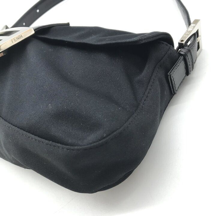 Fendi Cotton Bucket Shoulder Bag Black Purse — view 4