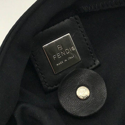 Fendi Cotton Bucket Shoulder Bag Black Purse — view 9