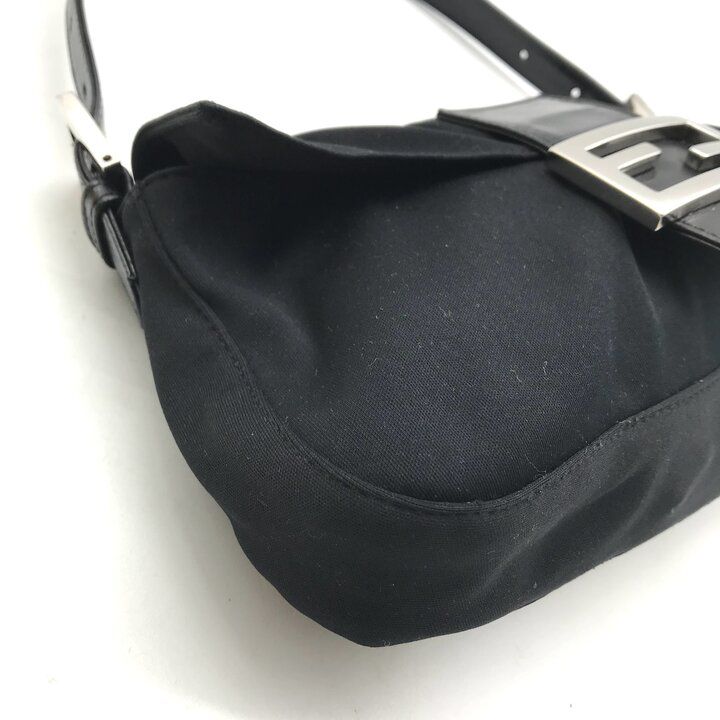 Fendi Cotton Bucket Shoulder Bag Black Purse — view 5