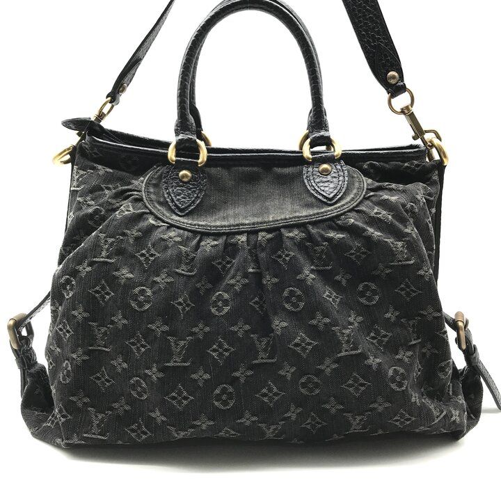 Louis Vuitton Monogram Denim Neo Gavi Tote Black Purse — view 3
