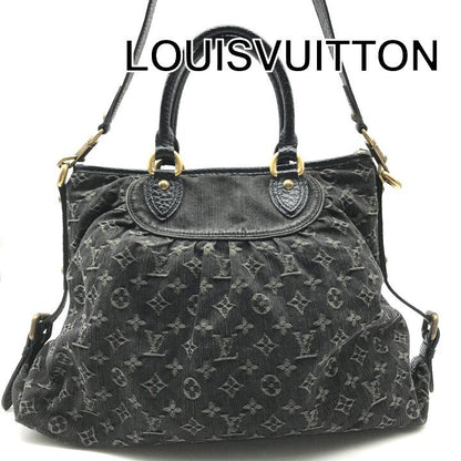 Louis Vuitton Monogram Denim Neo Gavi Tote Black Purse