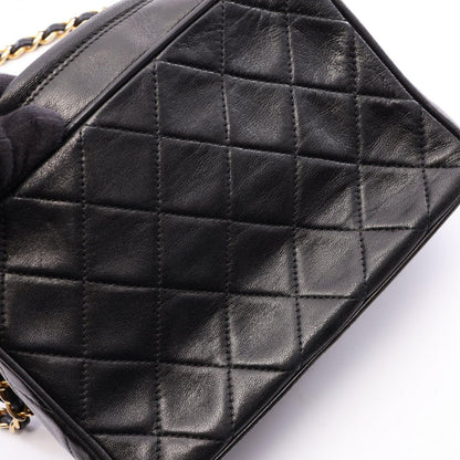 Chanel Shoulder Bag Diamond Stitch Mini Tassel Black Lambskin Quilted Fringe — view 9