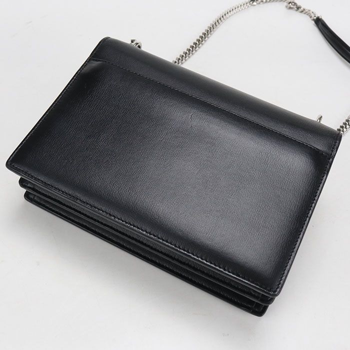 Saint Laurent Sunset YSL Monogram Shoulder Bag Leather — view 2