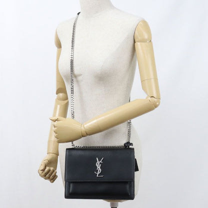 Saint Laurent Sunset YSL Monogram Shoulder Bag Leather — view 6