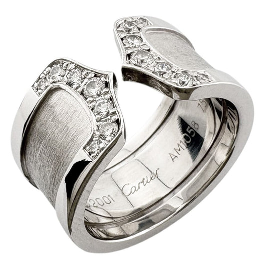 Cartier C2 Ring 18k White Gold Diamond