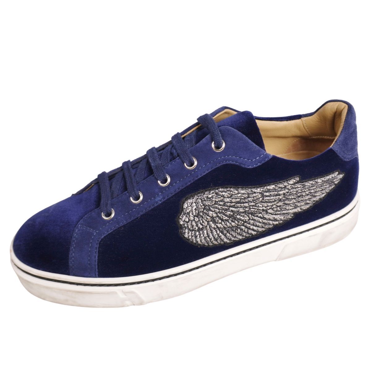 Hermes Sneakers Lace Up Low Cut Velvet