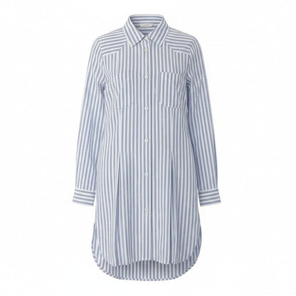 Chanel Sports CC Logo Jacquard Shirt Dress 36 Blue White
