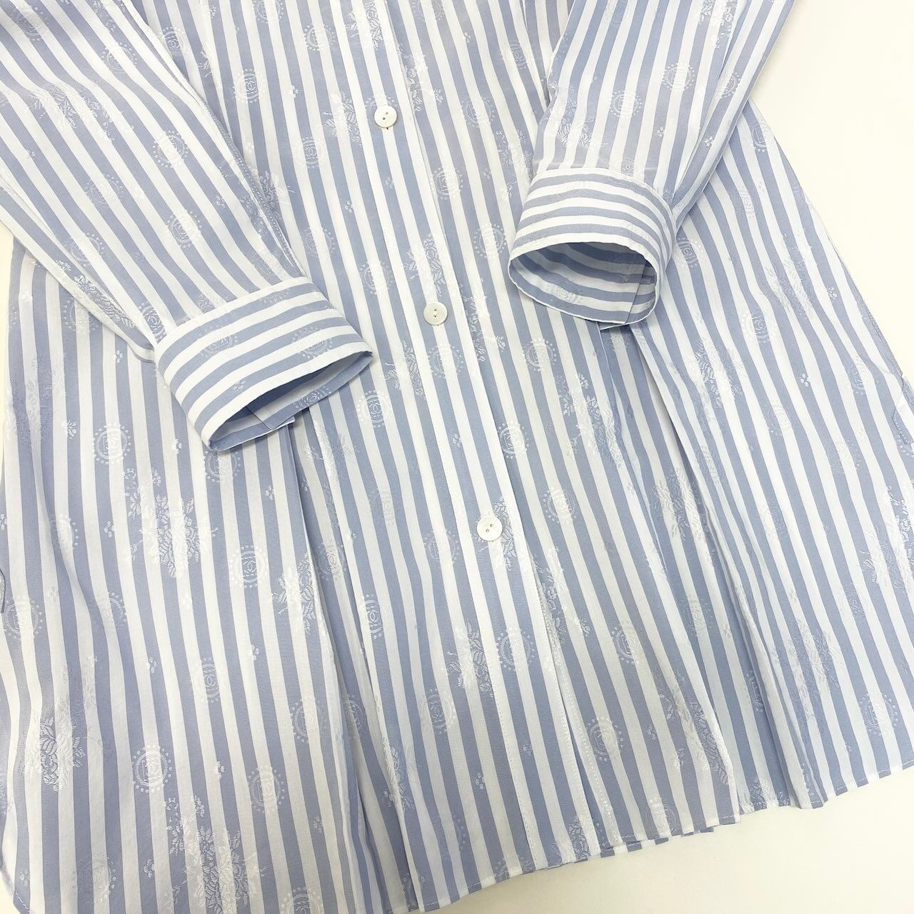 Chanel Sports CC Logo Jacquard Shirt Dress 36 Blue White — view 5