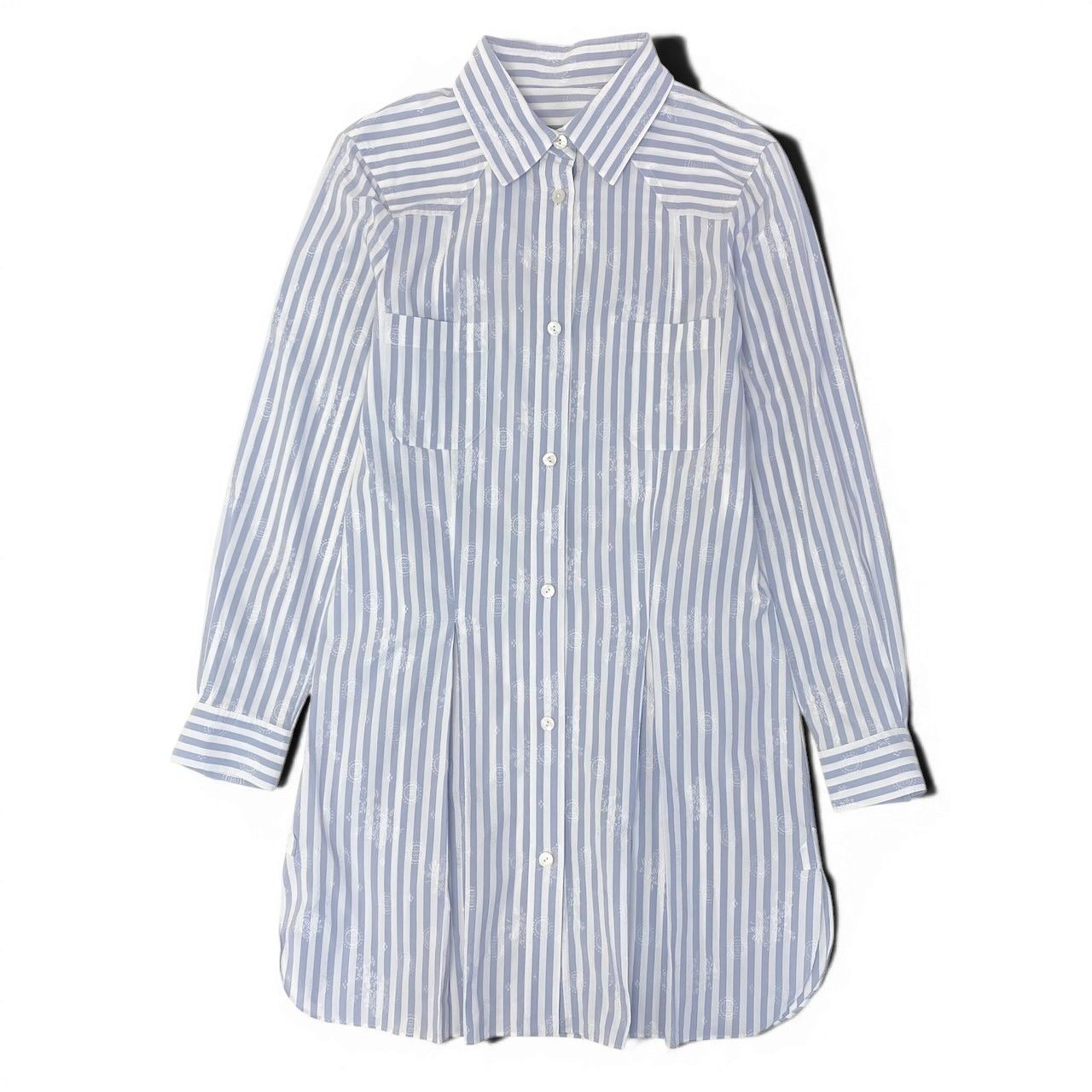 Chanel Sports CC Logo Jacquard Shirt Dress 36 Blue White — view 2