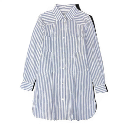 Chanel Sports CC Logo Jacquard Shirt Dress 36 Blue White — view 2