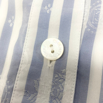 Chanel Sports CC Logo Jacquard Shirt Dress 36 Blue White — view 7