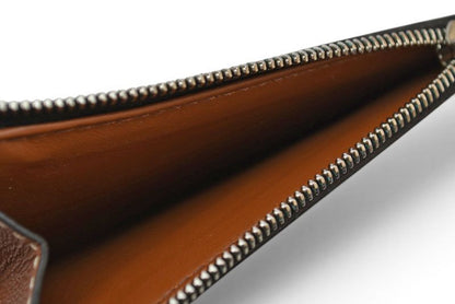 Celine Coin Case Card Holder Zipped Triomphe Canvas Lambskin Brown — view 5