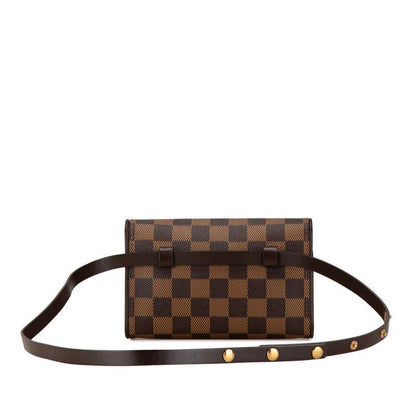 Louis Vuitton Damier Pochette Florentine Waist Bag Pouch Brown Leather — view 3
