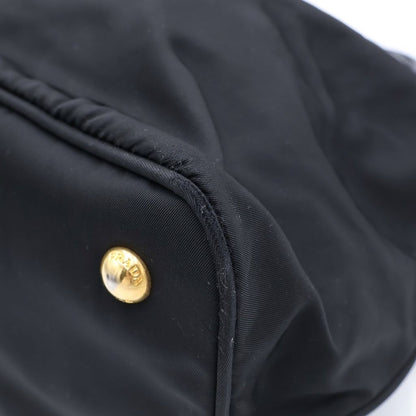 Prada Triangle Logo Tessuto Handbag Black — view 6