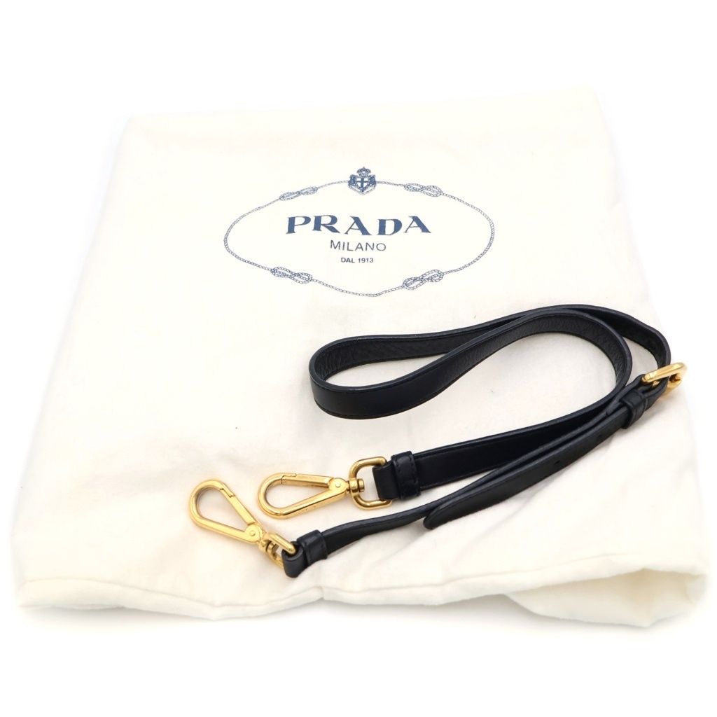 Prada Triangle Logo Tessuto Handbag Black — view 7