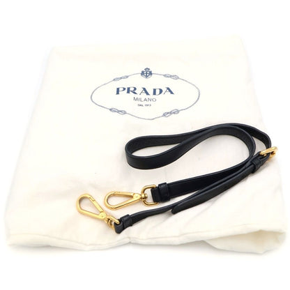 Prada Triangle Logo Tessuto Handbag Black — view 7