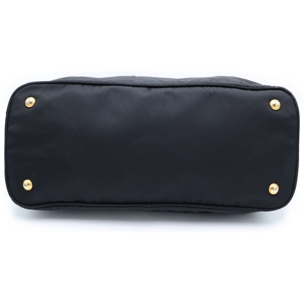 Prada Triangle Logo Tessuto Handbag Black — view 4