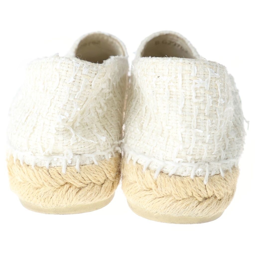 Chanel Espadrilles Tweed Patent Low Cut Sneakers Slip Ons Beige — view 3