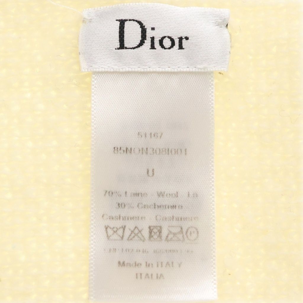 Dior J' 8 J'adior Logo Jacquard Cashmere Blend Wool Scarf Ivory — view 5