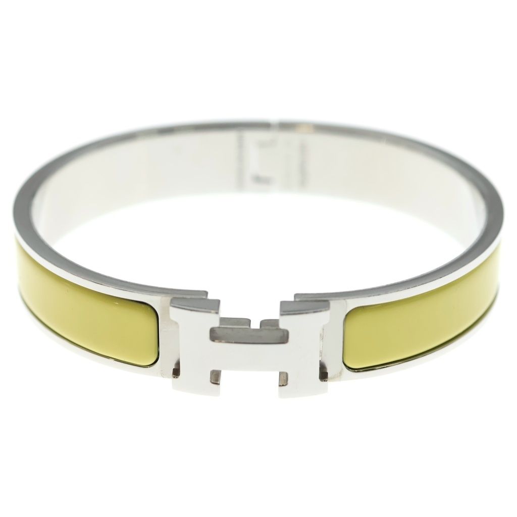 Hermes Bangle Clic Clac PM Yellow Silver Bracelet