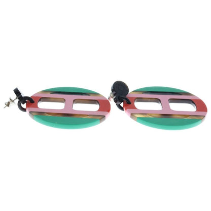 Hermes Earrings Equipe Buffalo Horn Lacquer Pink — view 4