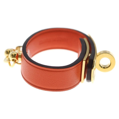 Hermes Kelly Leather Glove Holder Orange Gold Gloves — view 3