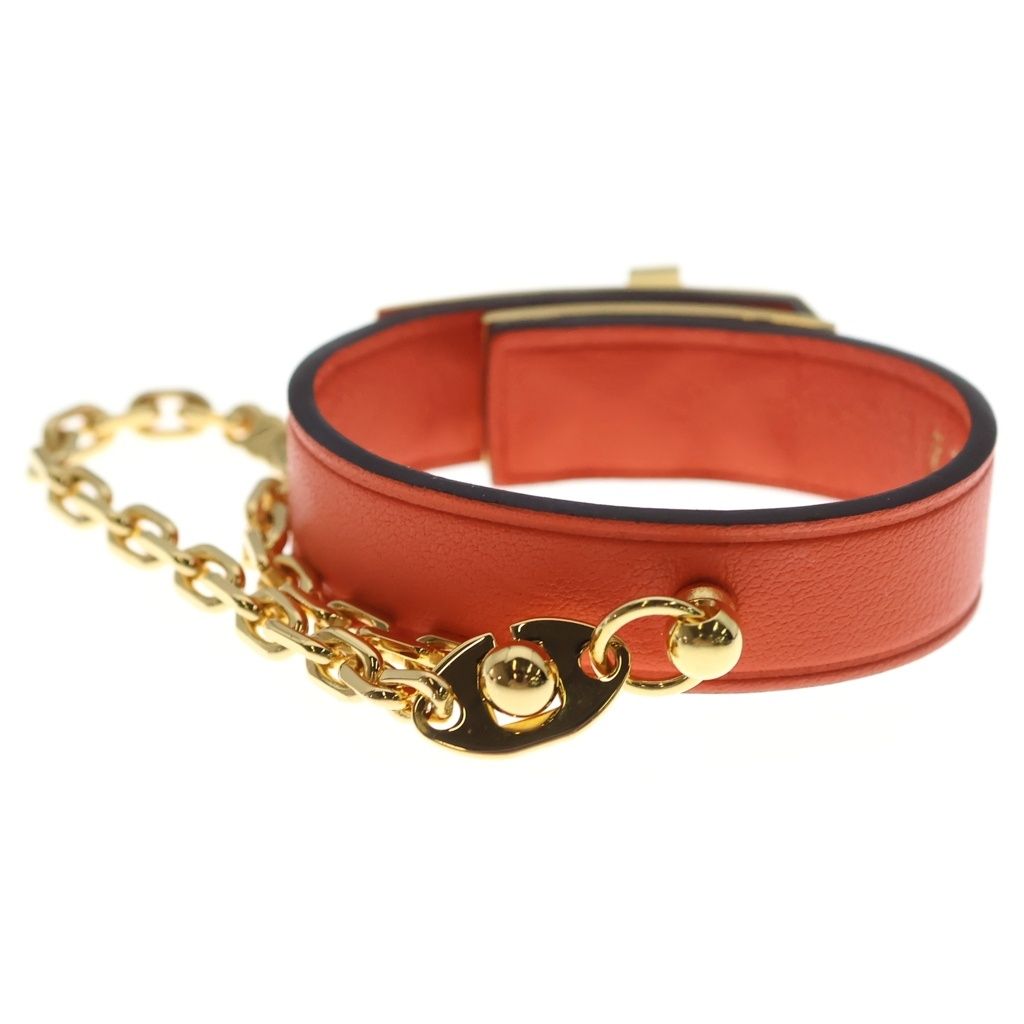 Hermes Kelly Leather Glove Holder Orange Gold Gloves — view 2