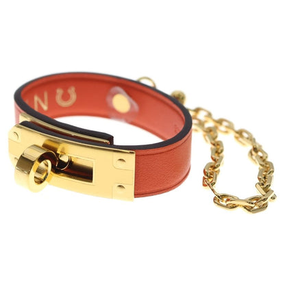 Hermes Kelly Leather Glove Holder Orange Gold Gloves