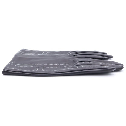 Hermes Lambskin Leather Gloves Black — view 4