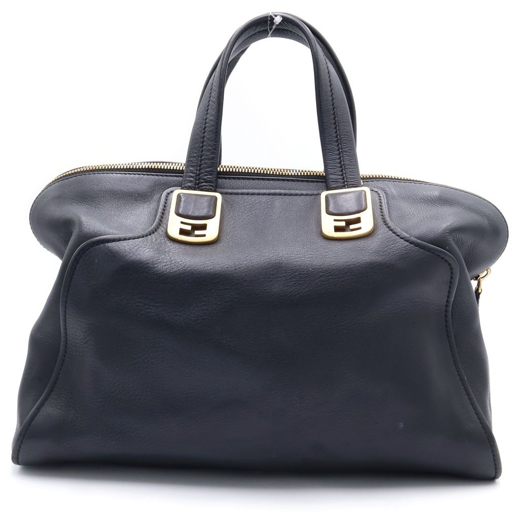 Fendi Chameleon 2-Way Shoulder Bag Beige Leather Gold — view 2