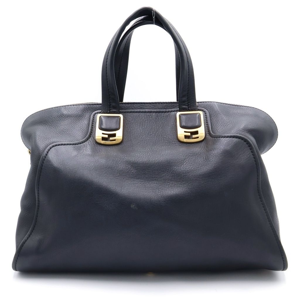Fendi Chameleon 2-Way Shoulder Bag Beige Leather Gold