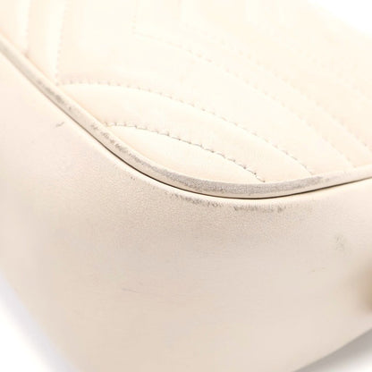 Gucci GG Marmont Chain Mini Shoulder Bag White Leather Gold — view 6