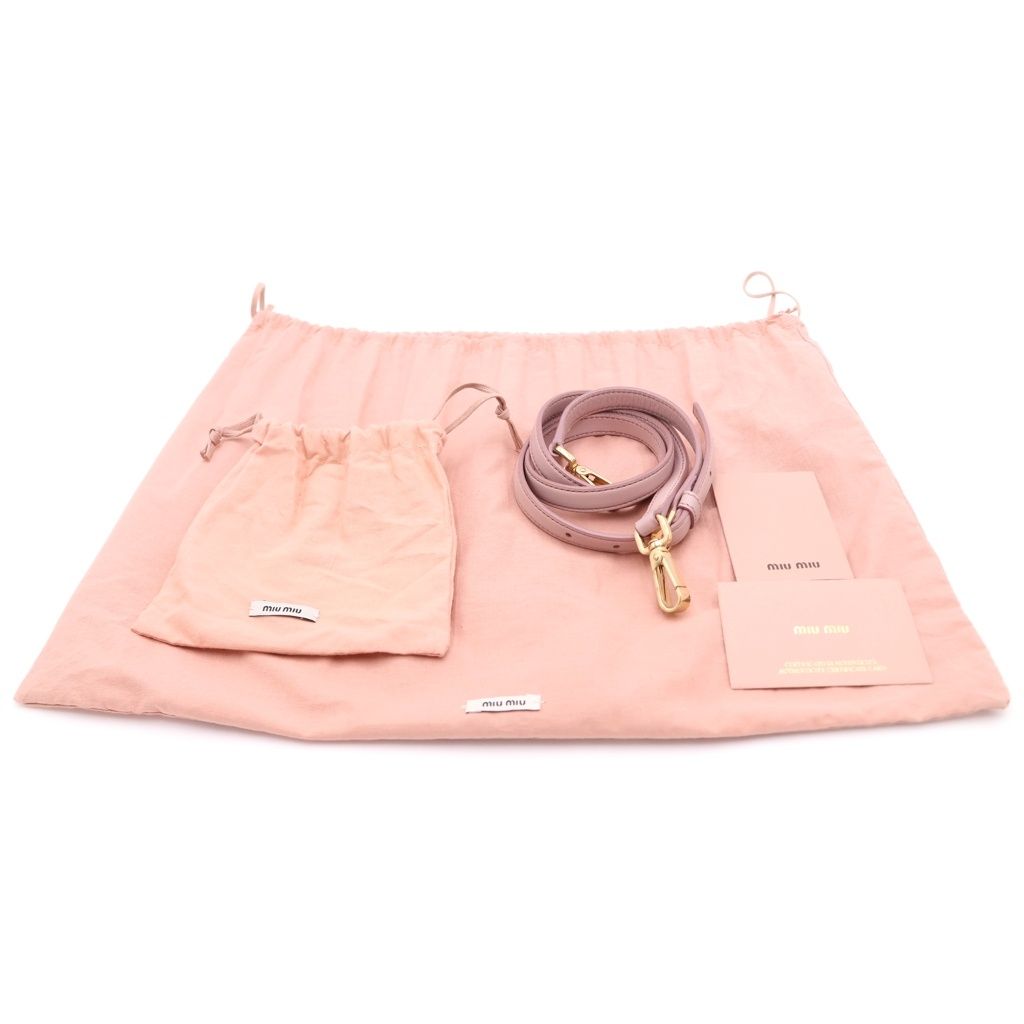 Miu Miu Matelasse 2-Way Shoulder Bag Pink Leather Gold — view 7