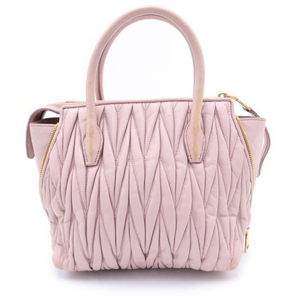 Miu Miu Matelasse 2-Way Shoulder Bag Pink Leather Gold — view 2