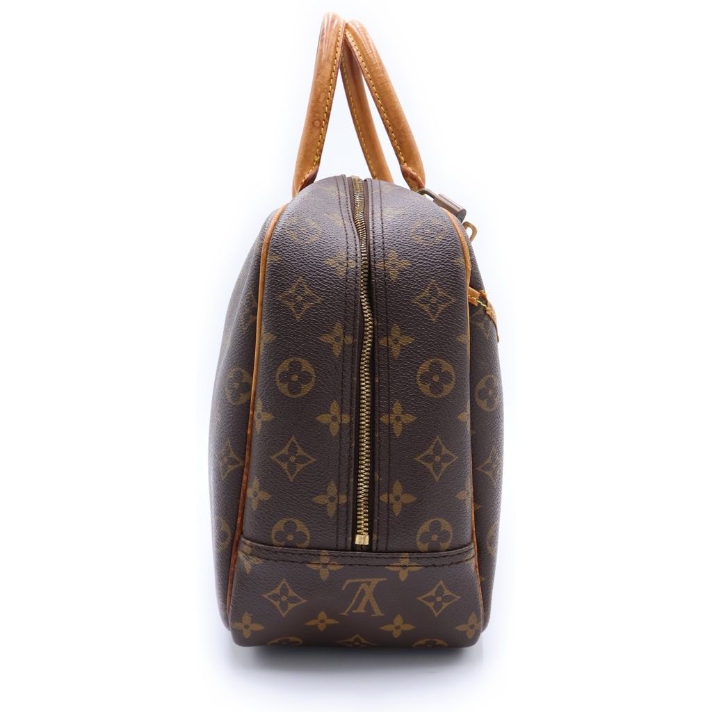Louis Vuitton Monogram Deauville Handbag Brown Leather Gold — view 3