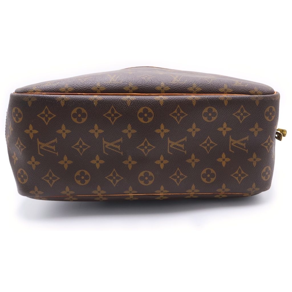Louis Vuitton Monogram Deauville Handbag Brown Leather Gold — view 4