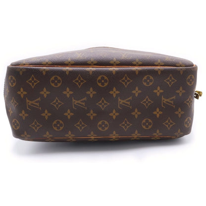 Louis Vuitton Monogram Deauville Handbag Brown Leather Gold — view 4